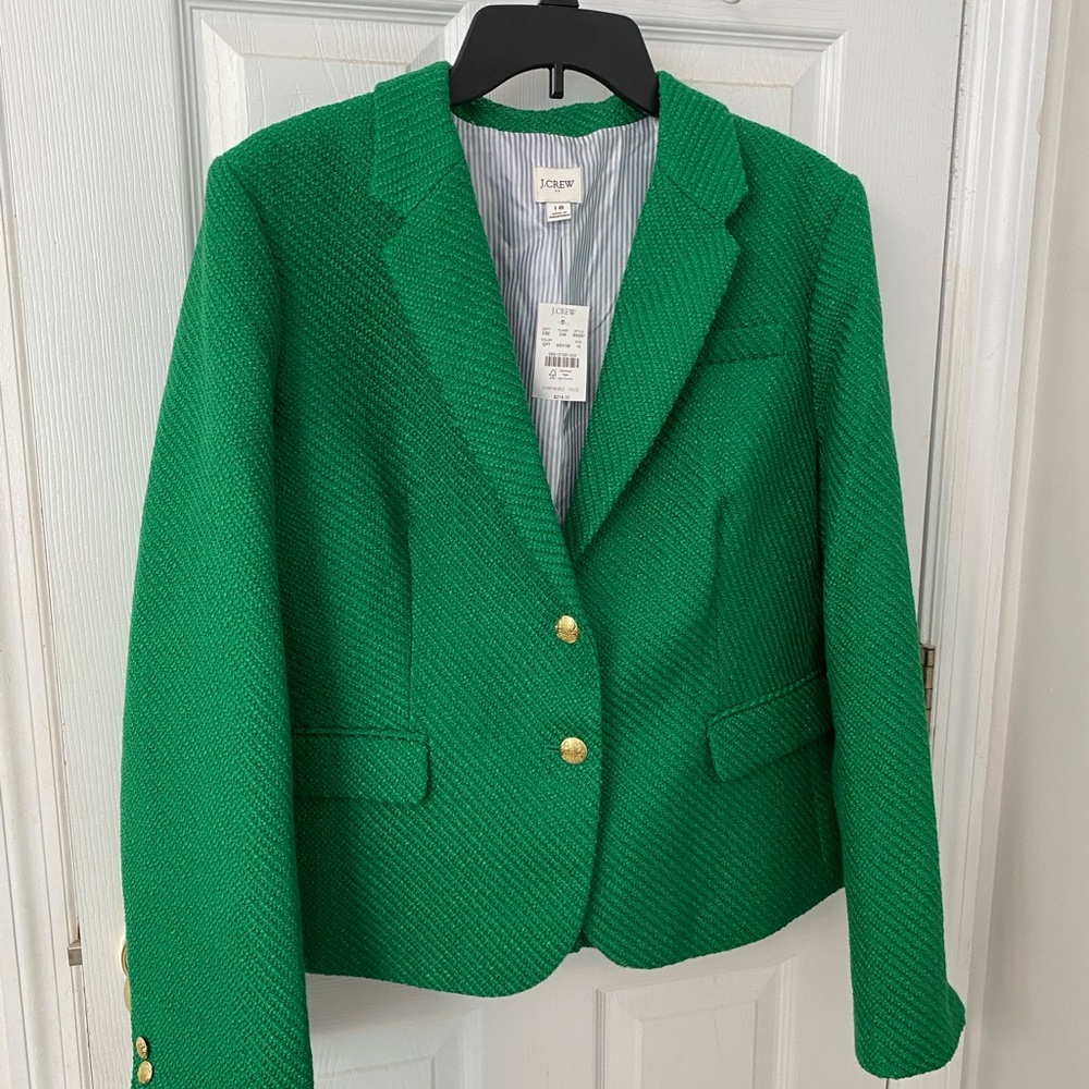 J. Crew Vibrant Green Knit Blazer